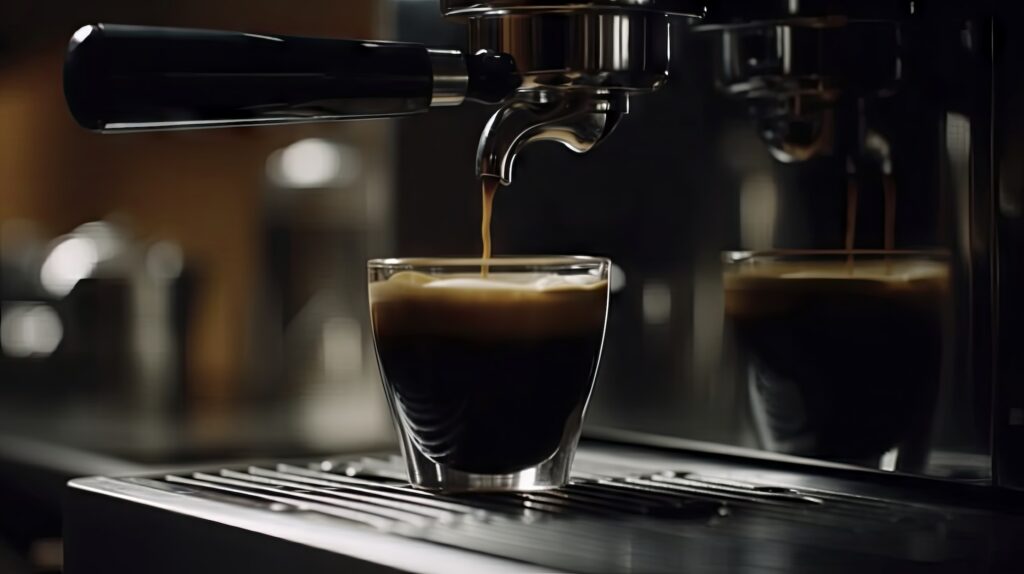 Pouring Espresso from Coffee Machine Perfect for Coffee Shop Menus